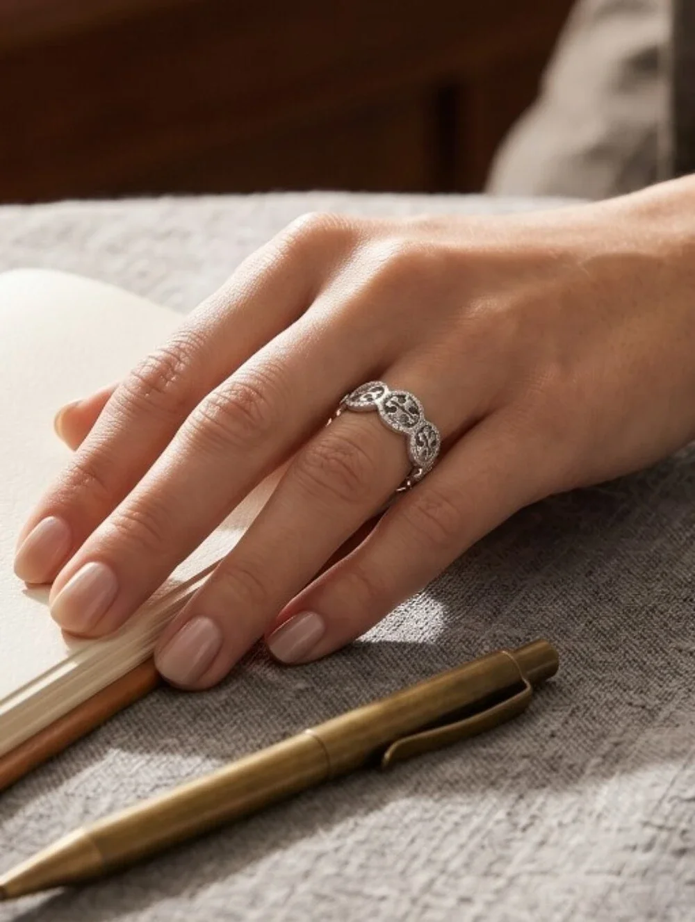 Tory Burch Miller Pavé Ring - Silver